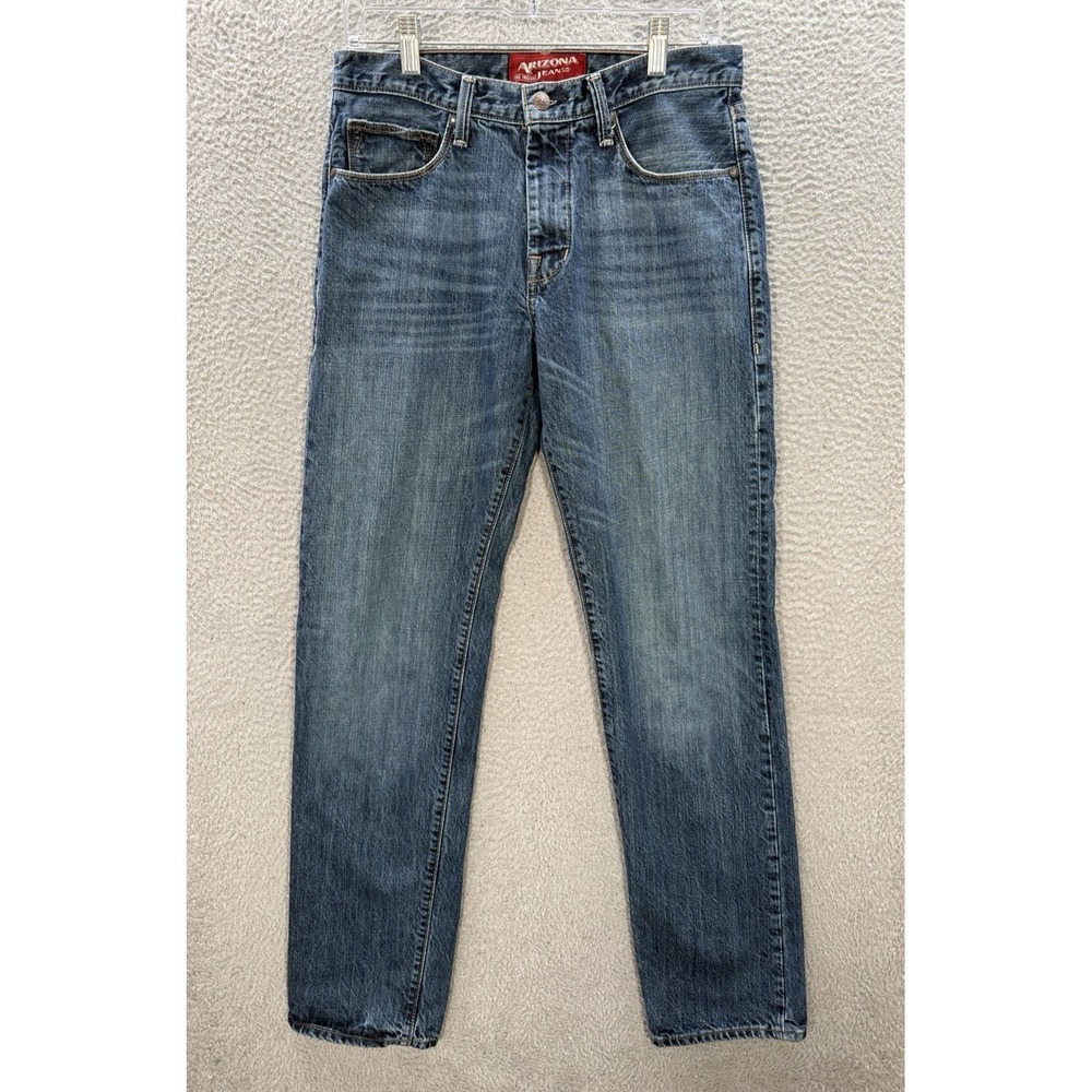 Vintage Arizona Jeans Mens 30x34 Blue Slim Straight Distressed Workwear Y2K